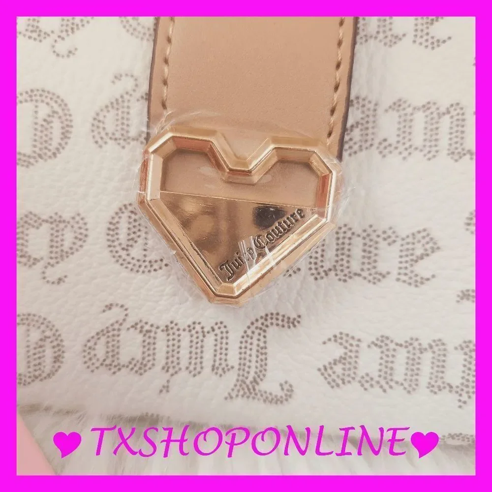 💗🌺{Juicy Couture} Pecan white with pecan modern chic tab card wallet🌺💗